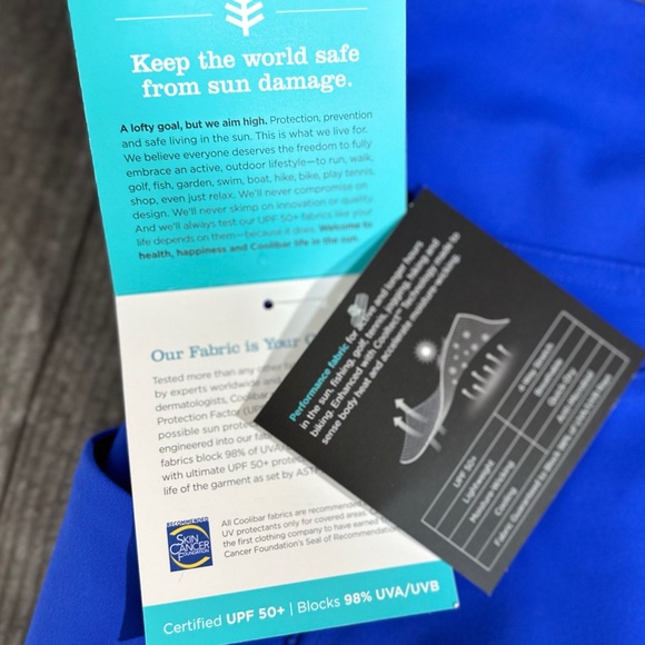 Coolibar Ananda Bike Shorts in Bright Blue NWT [C12] - Picture 10 of 10